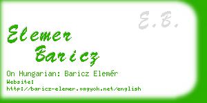 elemer baricz business card